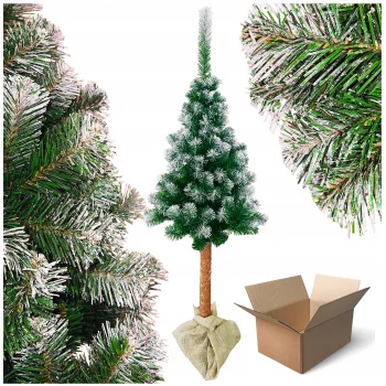 CHOINKA SZTUCZNA GĘSTA SOSNA DIAMENTOWA OŚNIEŻONA NA PNIU PIĘKNA 180 CM