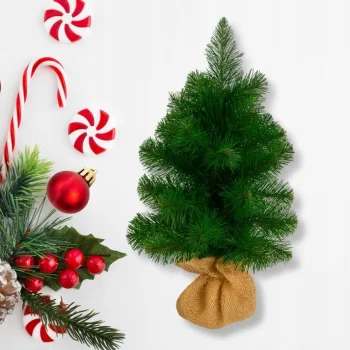 CHOINKA SZTUCZNA GĘSTA 50 CM MAŁA JAK ŻYWA JUTA DRZEWKO ŚWIĄTECZNE ZIELONE