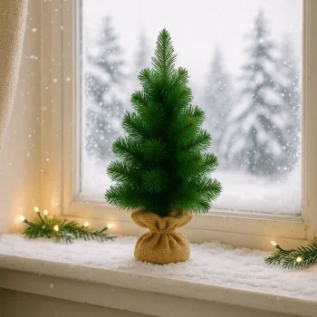 CHOINKA SZTUCZNA GĘSTA 50 CM MAŁA JAK ŻYWA JUTA DRZEWKO ŚWIĄTECZNE ZIELONE