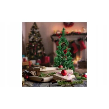 CHOINKA SZTUCZNA MAŁA JUTA 60CM OZDOBNA Z szyszkami Jarzebiną na biurko