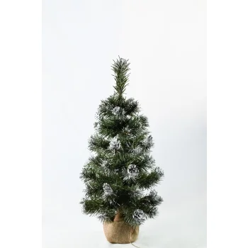 CHOINKA SZTUCZNA GĘSTA 60 cm z SZYSZKAMI Ozdobna Ośnieżona NA BIURKO