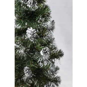 CHOINKA SZTUCZNA GĘSTA 60 cm z SZYSZKAMI Ozdobna Ośnieżona NA BIURKO