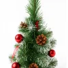 CHOINKA SZTUCZNA Zdobiona Śnieg Zielona Z SZYSZKAMI BOMBKAMI 65cm czerwona