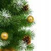 CHOINKA SZTUCZNA Zdobiona Śnieg Zielona Z SZYSZKAMI BOMBKAMI 65cm złota