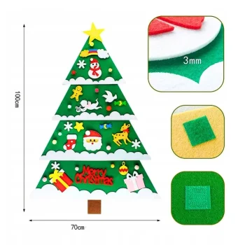 CHOINKA Z FILCU Z OZDOBAMI DLA DZIECI NA BOŻE NARODZENIE 34 SZT PREZENT