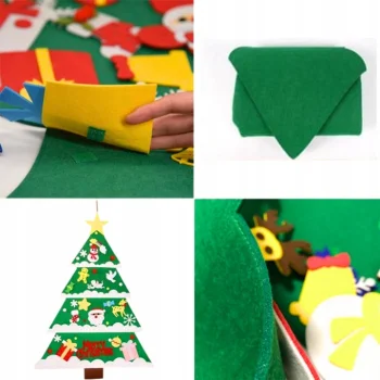 CHOINKA Z FILCU Z OZDOBAMI DLA DZIECI NA BOŻE NARODZENIE 34 SZT PREZENT