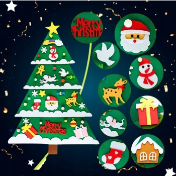 CHOINKA Z FILCU Z OZDOBAMI DLA DZIECI NA BOŻE NARODZENIE 34 SZT PREZENT