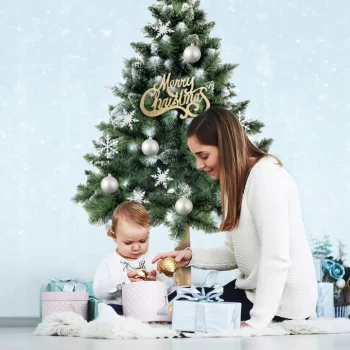 CHOINKA SZTUCZNA GĘSTA PREMIUM SOSNA DIAMENTOWA OŚNIEŻONA NA PNIU 180 CM