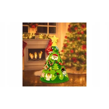 Choinka Filcowa Zabawka Kreatywna 3d FILC DIY Dla Dzieci z Ozdobami Stojąca