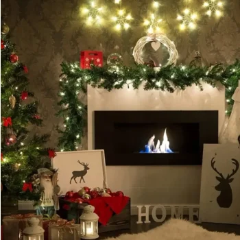 GIRLANDA ŚWIĄTECZNA ZDOBIONA GĘSTA SZTUCZNA ZIELONA CHOINKOWA 1m ośnieżona