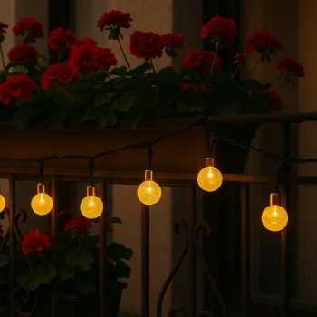 GIRLANDA SOLARNA ŚWIETLNA ogrodowa na balkon LAMPKI SOLARNE 100 LED 10m