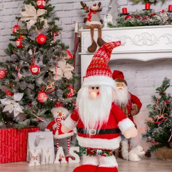 FIGURKA ŚWIĄTECZNA STOJĄCA DEKORACJA MIKOŁAJ DUŻY TELESKOPOWE NOGI ZABAWKA