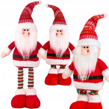 FIGURKA ŚWIĄTECZNA STOJĄCA DEKORACJA MIKOŁAJ DUŻY TELESKOPOWE NOGI ZABAWKA