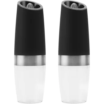 MŁYNKI ELEKTRYCZNE GRAWITACYJNE DO SOLI PIEPRZU 2 SZT na baterie Z LED