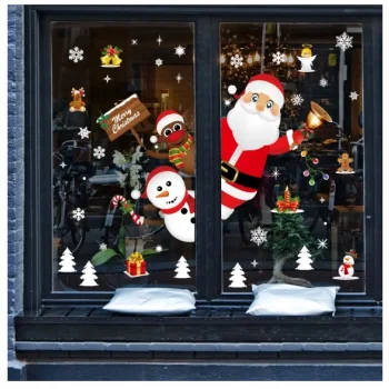 ŚWIĄTECZNE OZDOBY NA OKNA NAKLEJKI NA SZYBY DEKORACJE OKIENNE 9 ARKUSZY A4