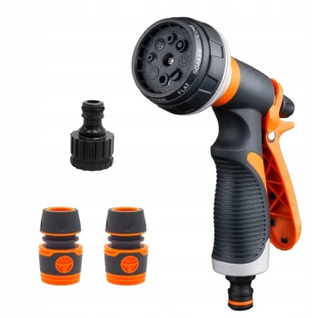 PISTOLET ZRASZAJĄCY Zestaw do węża ze złączkami PODLEWANIE 8 funkcji