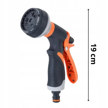 PISTOLET ZRASZAJĄCY Zestaw do węża ze złączkami PODLEWANIE 8 funkcji