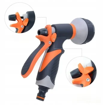 PISTOLET ZRASZAJĄCY Zestaw do węża ze złączkami PODLEWANIE 8 funkcji