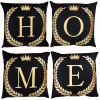 4x POSZEWKI NA PODUSZKI Ozdobne DEKORACYJNE Litery HOME JASIEK 45x45