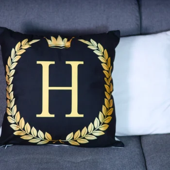 4x POSZEWKI NA PODUSZKI Ozdobne DEKORACYJNE Litery HOME JASIEK 45x45