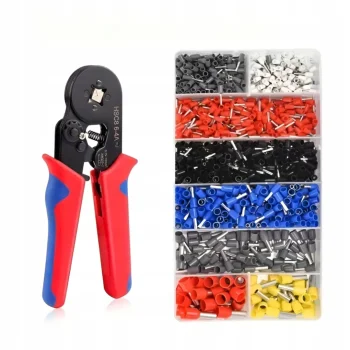 ZACISKARKA PRASKA do konektorów końcówek kabli przewodów + 1500szt. TULEJEK