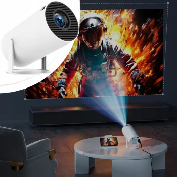 PROJEKTOR ANDROID WIFI TV 4K RZUTNIK PRZENOŚNY SMART OBROTOWY GŁOŚNIK