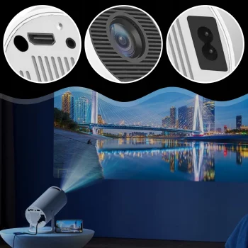 PROJEKTOR ANDROID WIFI TV 4K RZUTNIK PRZENOŚNY SMART OBROTOWY GŁOŚNIK