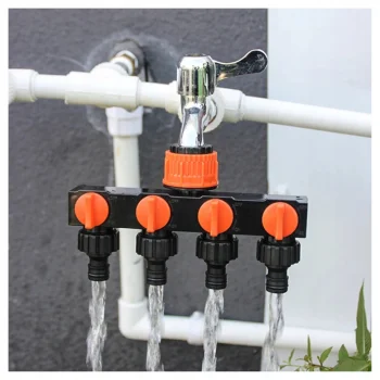ROZDZIELACZ NA KRAN DO WODY Węże Ogrodowy 4-drożny z zaworami Podlewanie