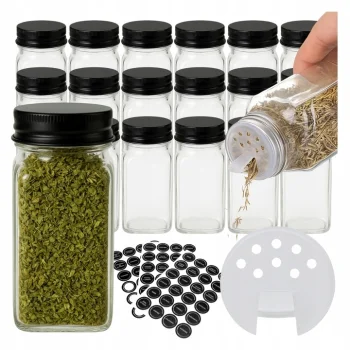 POJEMNIKI NA PRZYPRAWY SŁOIKI ORGANIZER 24 SZT ZESTAW + NAKLEJKI SŁOICZKI