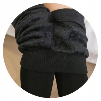 LEGGINSY GETRY Ocieplane ZIMOWE Na zimę z futerkiem WYSOKI STAN M/L