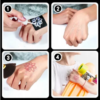 Tatuaże Zmywalne Brokatowe 63 Szablony Dla Dzieci Zestaw Do Robienia Tatuaż