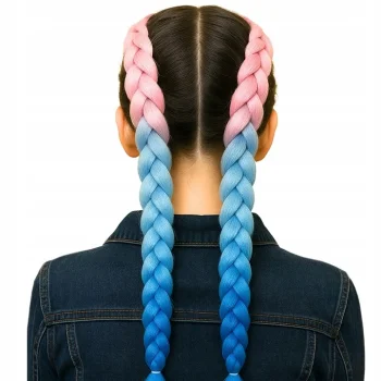 WŁOSY SYNTETYCZNE DO WARKOCZYKÓW KOLOROWE OMBRE 120 CM DOCZEPY WARKOCZ