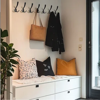 WIESZAK METALOWY Ścienny Potrójny UCHWYT na ubrania HACZYK mocny 5 szt.