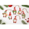 Ozdoby choinkowe zawieszki DREWNIANE skrzaty ZESTAW prezentowe 12szt