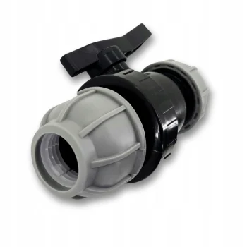 Zawór Kulowy Skręcany PE do Rury Węża Linii kroplującej ODCINAJĄCY fi 32mm