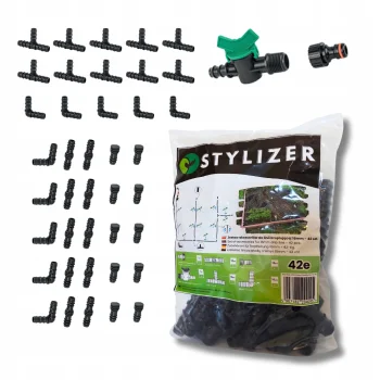 ZESTAW DO NAWADNIANIA KROPELKOWEGO LINII KROPLUJĄCEJ 42 ELEMENTY ZŁĄCZKI