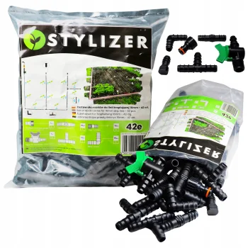 ZESTAW DO NAWADNIANIA KROPELKOWEGO LINII KROPLUJĄCEJ 42 ELEMENTY ZŁĄCZKI