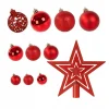 BOMBKI CHOINKOWE czerwone DUŻY ZESTAW NA ŚWIĘTA 100SZT DEKORACJE NIETŁUKĄCE