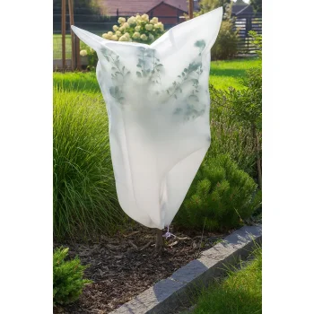 KAPTUR OCHRONNY ZIMOWY DO ROŚLIN NA ZIMĘ 60x80cm WOREK TORBA SZNUR 50g/m