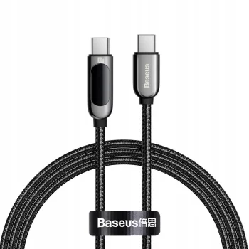 BASEUS Kabel USB-C pomiar prądu 5A PD 100W 1m