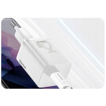 BASEUS Zestaw Ładowarka 25W + kabel 1m do iPhone z USB-C PD QC 25W