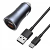 Baseus Ładowarka samchodowa USB QC 40W kabel USB-C
