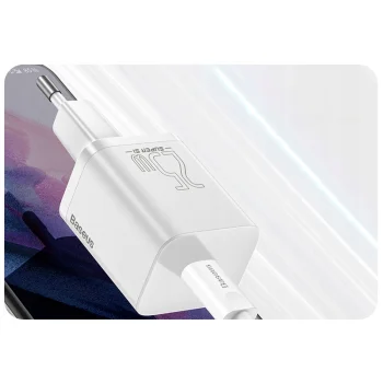 BASEUS Ładowarka sieciowa USB-C 25W QC + kabel 1m