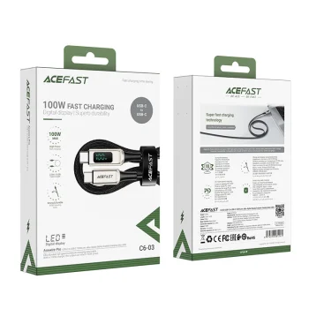 Acefast Kabel przewód USB-C QC PD 100W 5A 2m