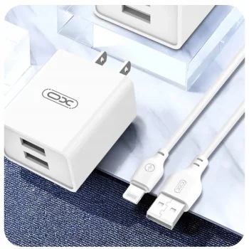 XO Ładowarka sieciowa 2x USB 2,4A + kabel USB-C