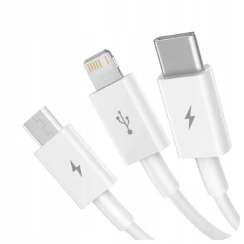 Baseus Kabel 3w1 micro USB USB-C Lightning 1,5m