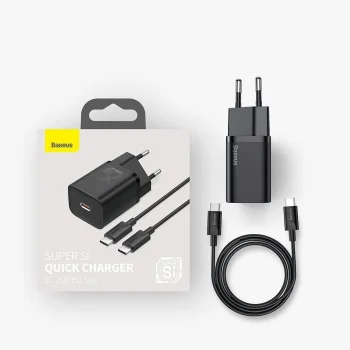 BASEUS Ładowarka kabel USB + Typ-C PD USB-C QC 25W