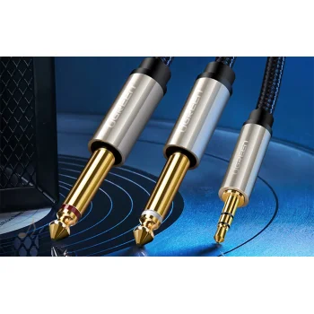 Ugreen Kabel przewód audio TRS 3.5mm DO 2x TS 1m
