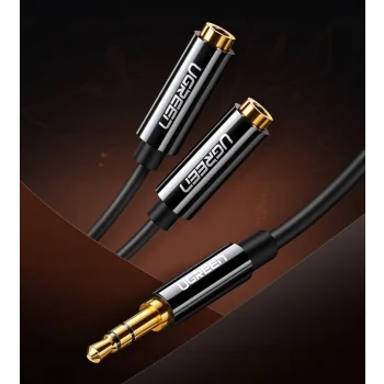 Rozdzielacz audio AUX UGREEN 2 wyjścia słuchawkowe kabel jack 3,5mm 25cm