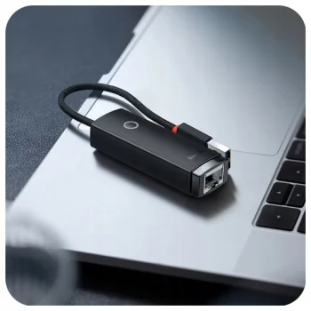 Baseus przenośny Adapter Karta Sieciowa USB LAN do RJ45 100Mbps